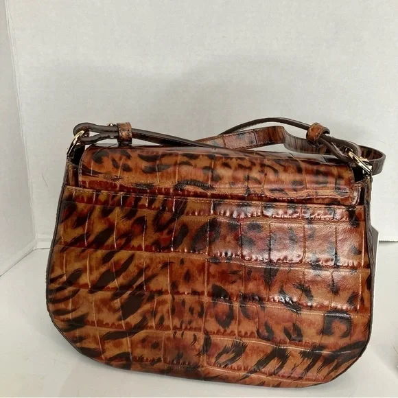 Brahmin Small Nadine Cognac Hendrix genuine Leather crossbody purse - Picture 3 of 10